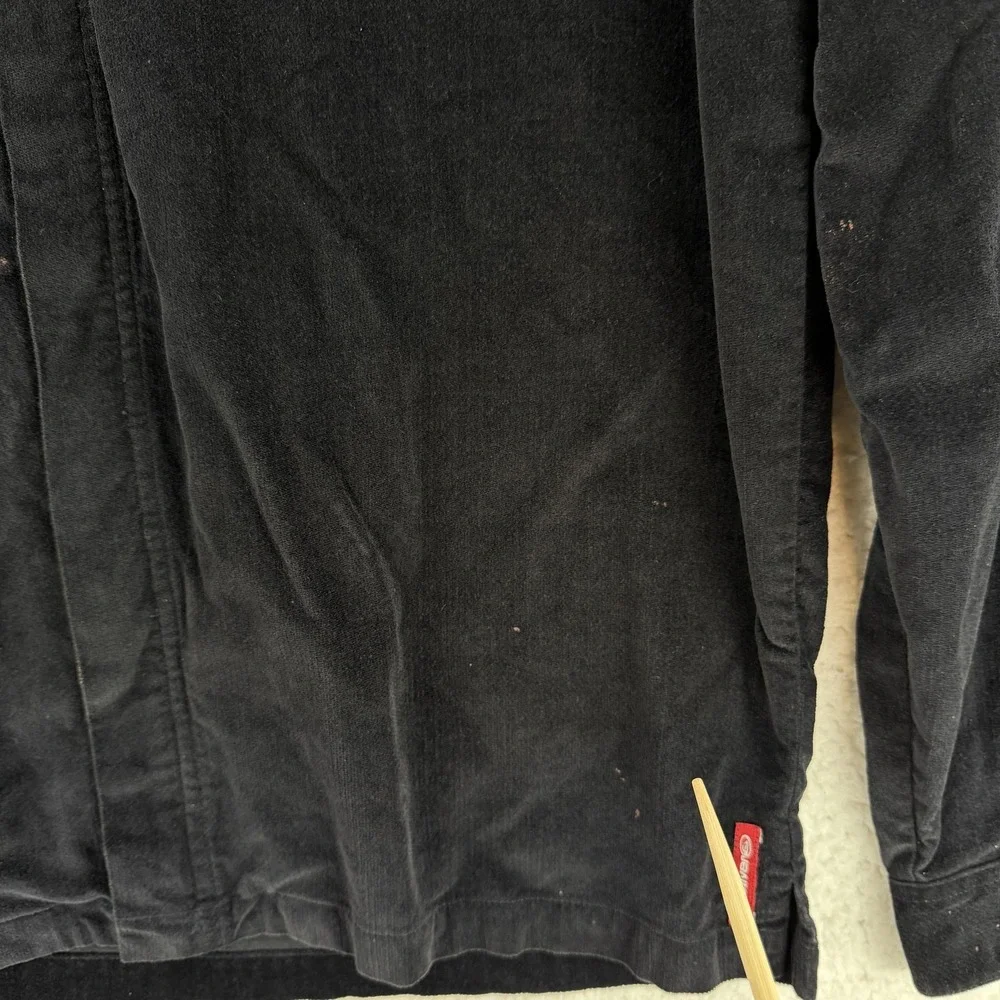Vintage Quiksilver Jacket Mens XL Black Corduroy Military Shirt Jacket Y2K‎ Gorp